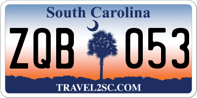 SC license plate ZQB053