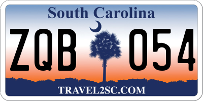SC license plate ZQB054