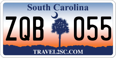 SC license plate ZQB055