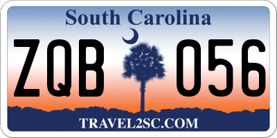 SC license plate ZQB056