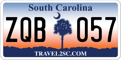SC license plate ZQB057