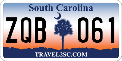 SC license plate ZQB061