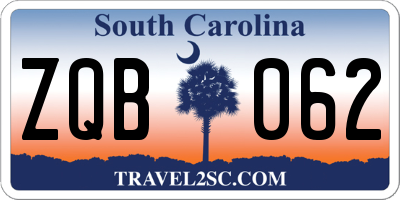SC license plate ZQB062