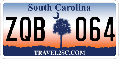SC license plate ZQB064
