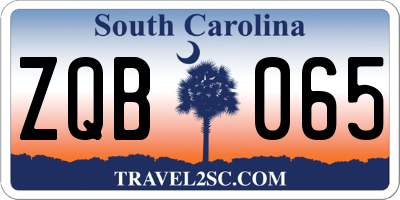 SC license plate ZQB065