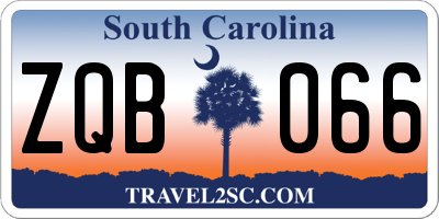 SC license plate ZQB066