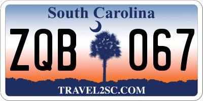 SC license plate ZQB067
