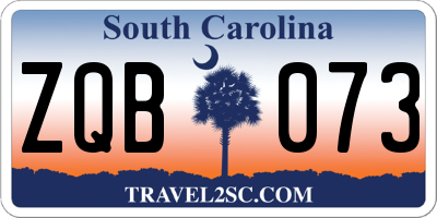 SC license plate ZQB073