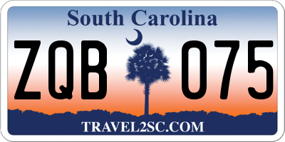 SC license plate ZQB075