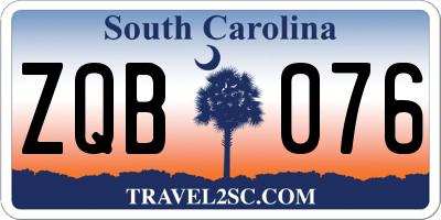 SC license plate ZQB076