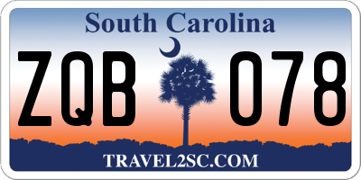 SC license plate ZQB078