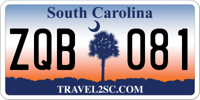 SC license plate ZQB081