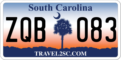 SC license plate ZQB083