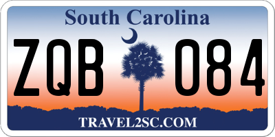 SC license plate ZQB084