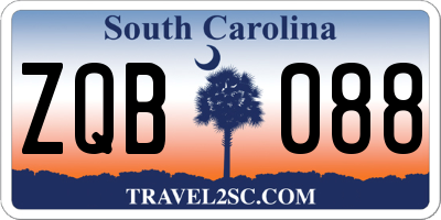 SC license plate ZQB088
