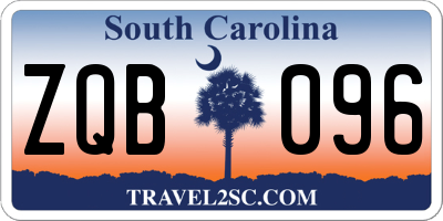 SC license plate ZQB096