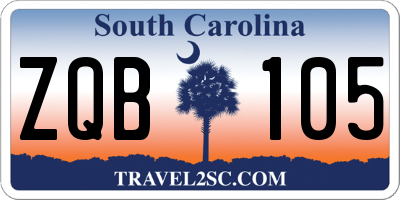 SC license plate ZQB105