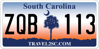 SC license plate ZQB113