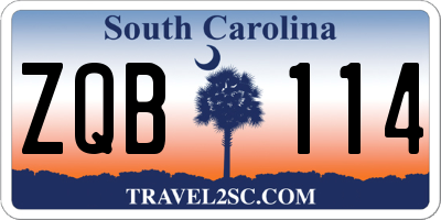 SC license plate ZQB114