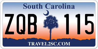 SC license plate ZQB115