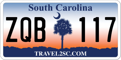 SC license plate ZQB117