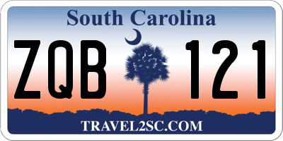 SC license plate ZQB121
