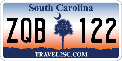 SC license plate ZQB122