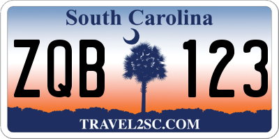 SC license plate ZQB123