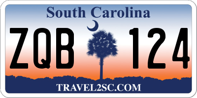 SC license plate ZQB124