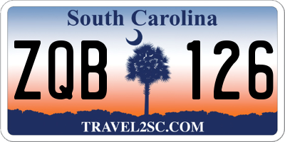 SC license plate ZQB126