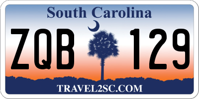 SC license plate ZQB129