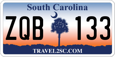 SC license plate ZQB133