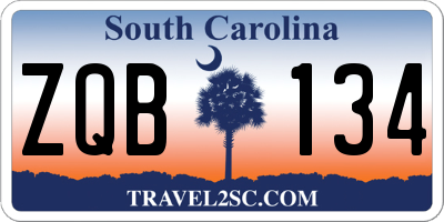 SC license plate ZQB134