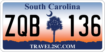 SC license plate ZQB136