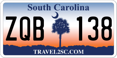 SC license plate ZQB138