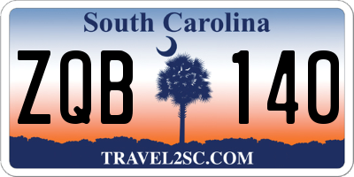 SC license plate ZQB140