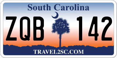 SC license plate ZQB142