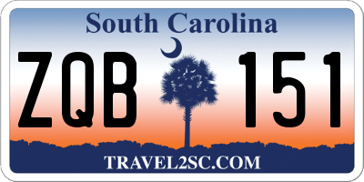 SC license plate ZQB151