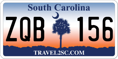 SC license plate ZQB156