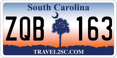 SC license plate ZQB163