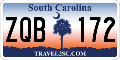 SC license plate ZQB172
