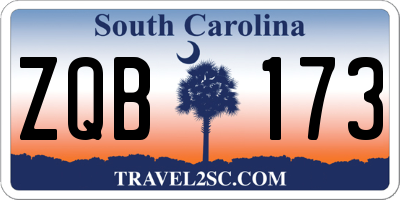 SC license plate ZQB173
