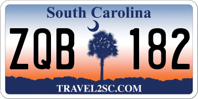 SC license plate ZQB182