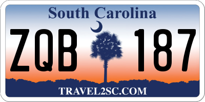 SC license plate ZQB187