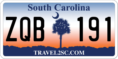 SC license plate ZQB191