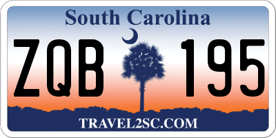 SC license plate ZQB195