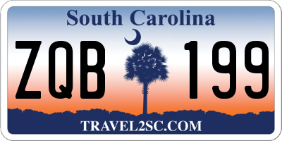 SC license plate ZQB199