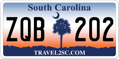SC license plate ZQB202