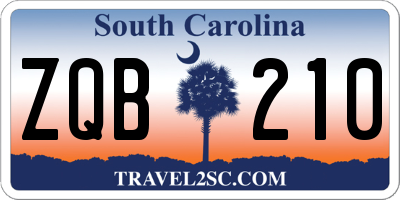 SC license plate ZQB210