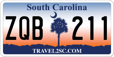 SC license plate ZQB211